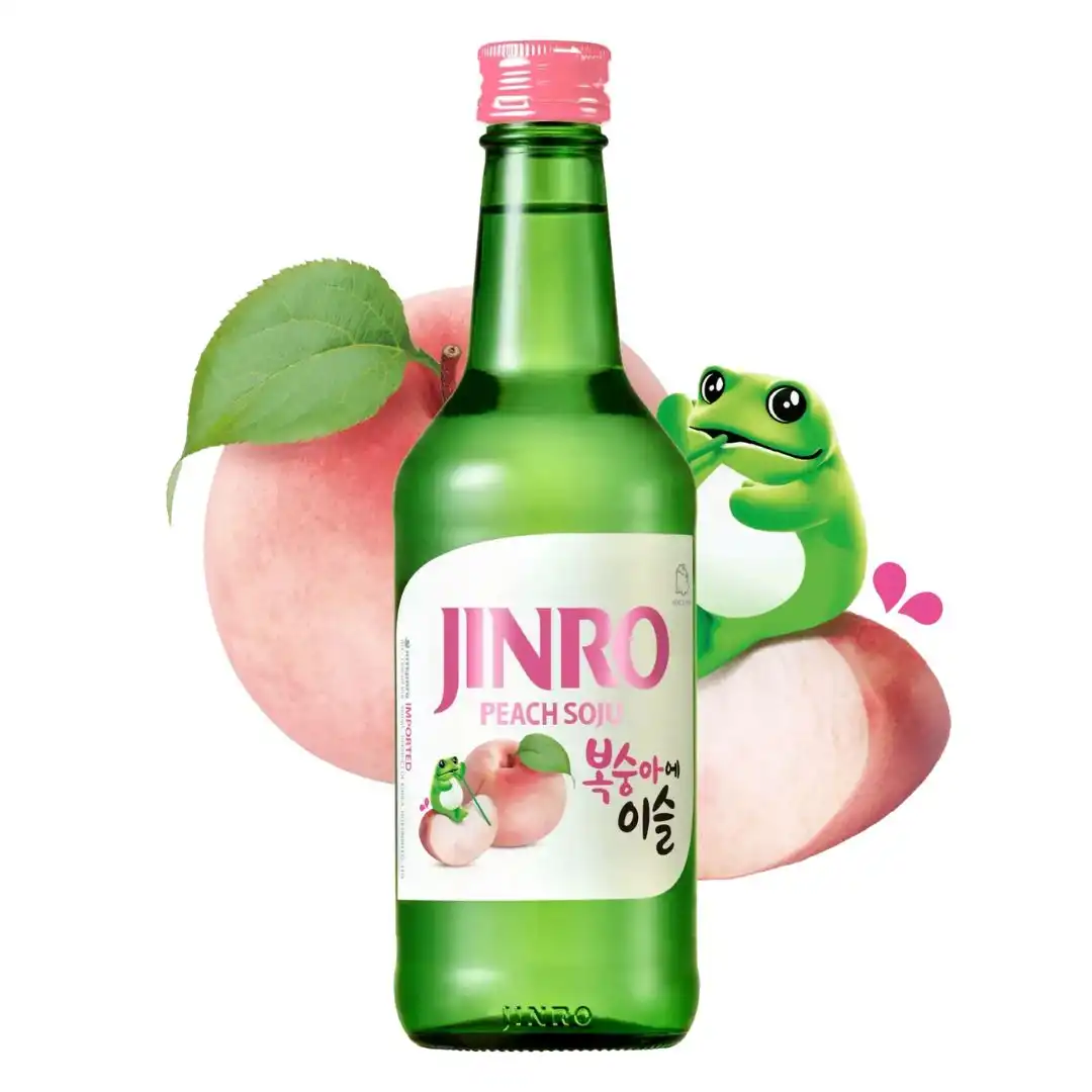 DESTILADO SOJU JINRO CHAMISUL PESSEGO 360ML COREIA