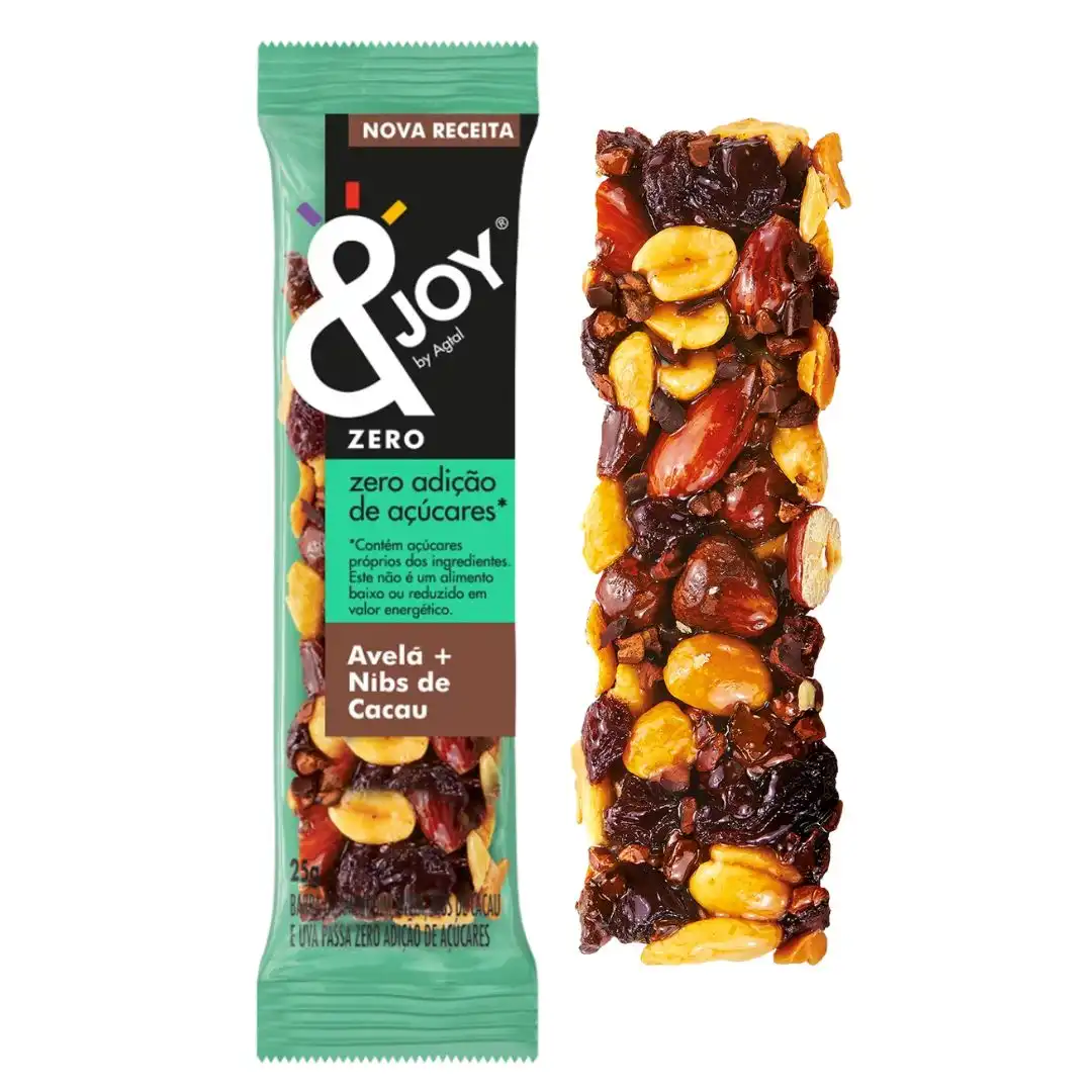BARRA MIXED NUTS &JOY AVELA + NIBS CACAU 25G ZERO ACUCAR