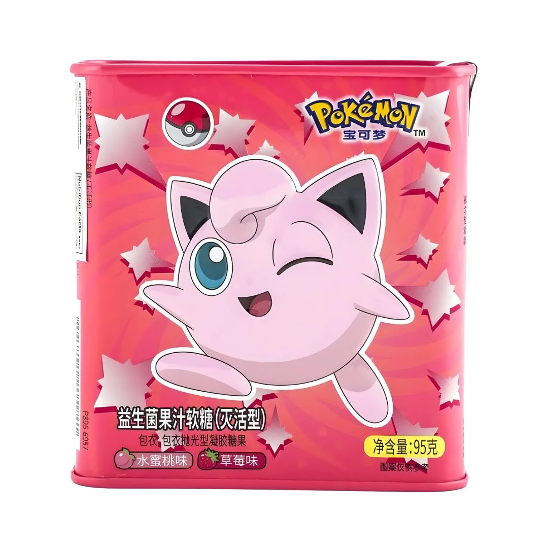 BALA GOMA LATA JIGGLYPUFF PESSEGO E MORANGO 95G CHINA