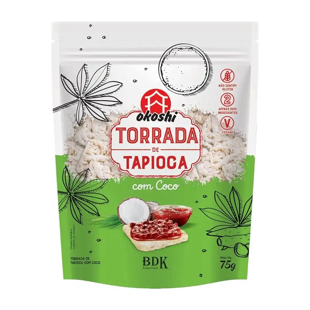 TORRADA OKOSHI TAPIOCA COM COCO 75G