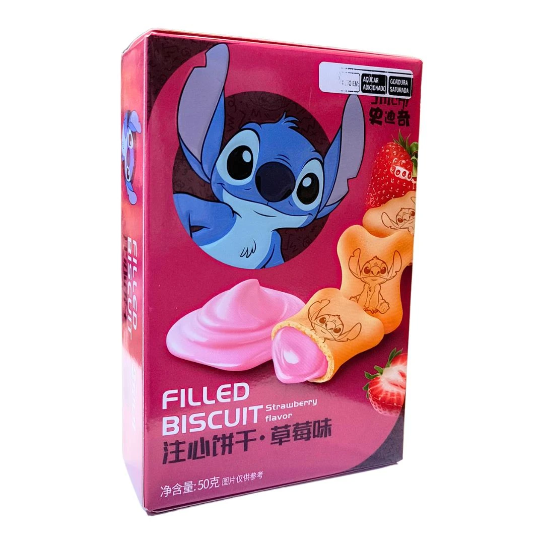 FILLED BISCUIT STITCH MORANGO BISCOITO RECHEADO 50G CHINA