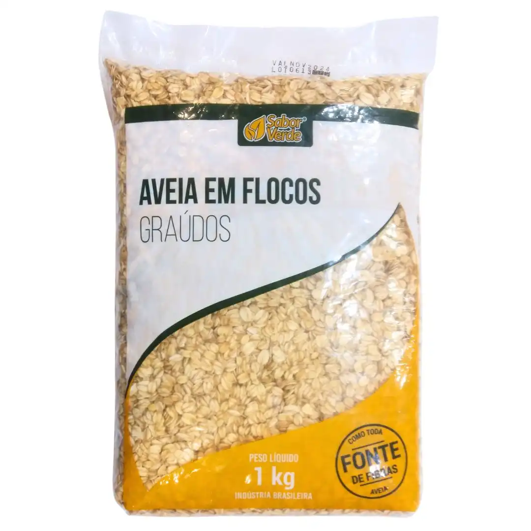 AVEIA  EM FLOCOS GRAUDO SABOR VERDE 1KG