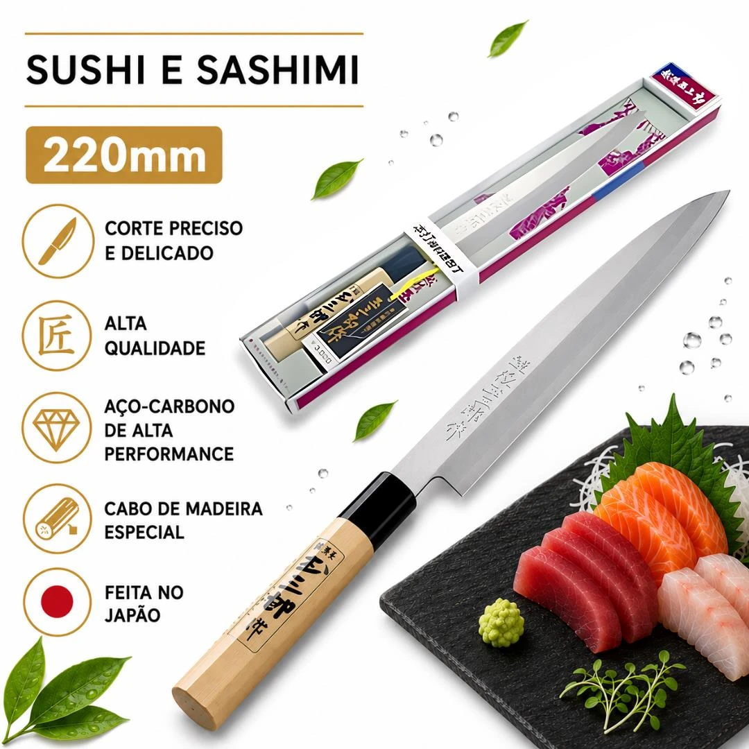 FACA YANAGIBA KATAOKA SUSHI E SASHIMI 220MM JAPAO