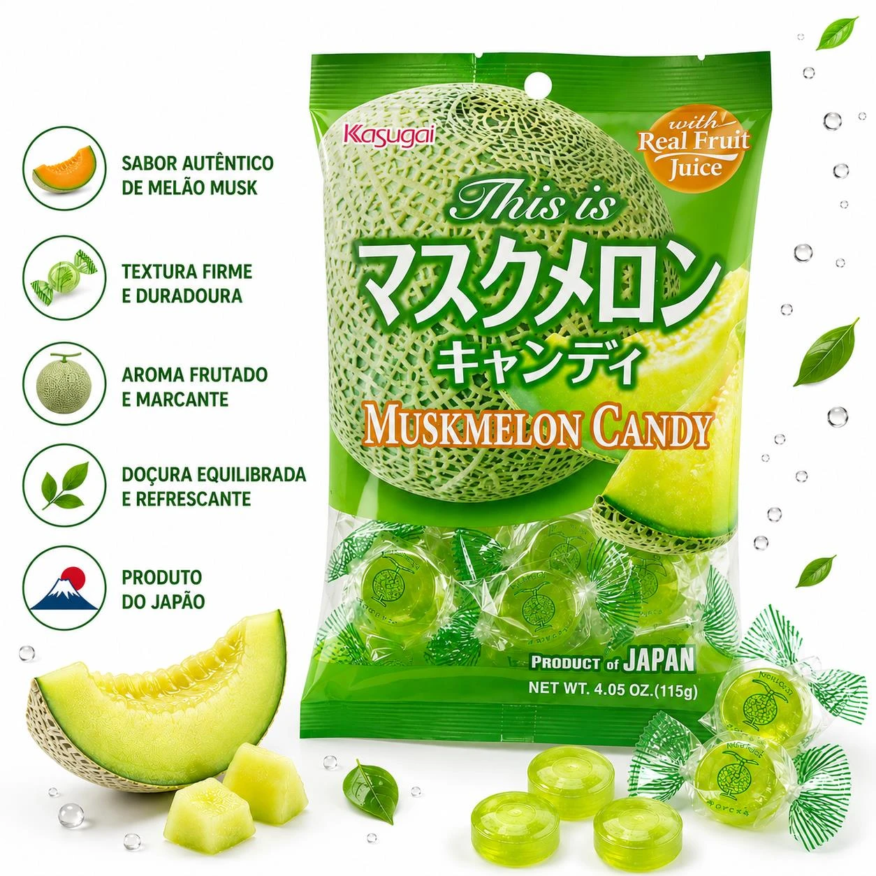 BALA KASUGAI MUSKMELON MELAO 115G JAPAO